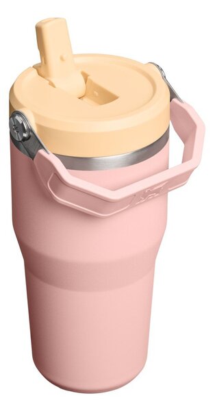 Brzoskwiniowy termos ze stali nierdzewnej 600 ml IceFlow™ Flip Straw 2.0 Tumbler Peach Rose – Stanley