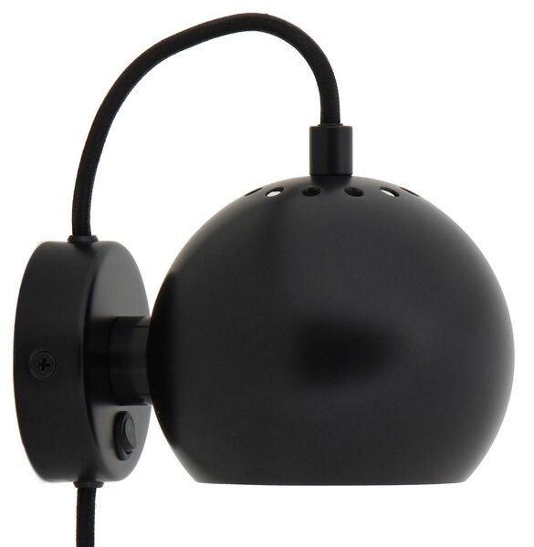 Lampa Ścienna FRANDSEN, Ball Magnet, czarny, salon, metal, design