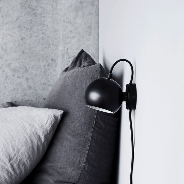Lampa Ścienna FRANDSEN, Ball Magnet, czarny, salon, metal, design