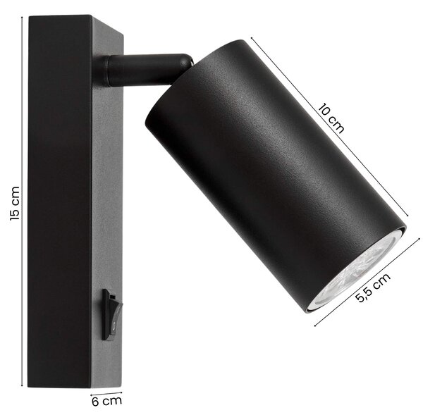 LAMPA ŚCIENNA KINKIET NOWOCZESNY CZARNY NEO PRO
