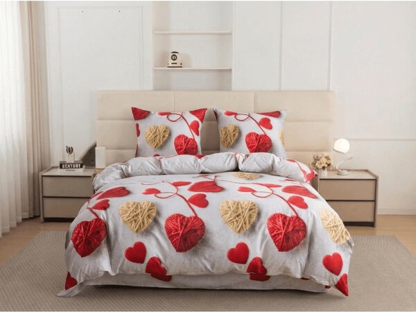 Pościel z mikrofibry VELHEART czerwona Rozmiar pościeli: 2 szt 70 x 80 cm | 160 x 200 cm