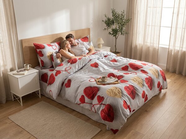 Pościel z mikrofibry VELHEART czerwona Rozmiar pościeli: 2 szt 70 x 80 cm | 160 x 200 cm