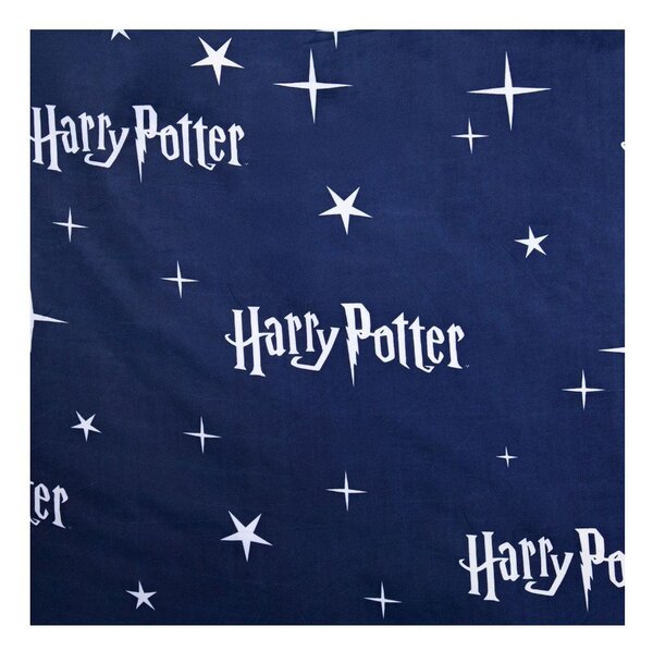 Ciemnoniebieska/szara pościel dziecięca jednoosobowa z mikrowłókna 140x200 cm Harry Potter "Hogwarts Night" – Jerry Fabrics