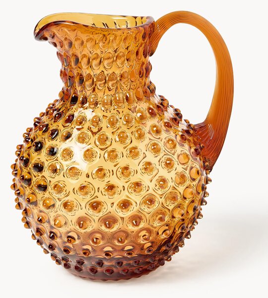 Dzbanek ze szkła dmuchanego Hobnail, 2 l