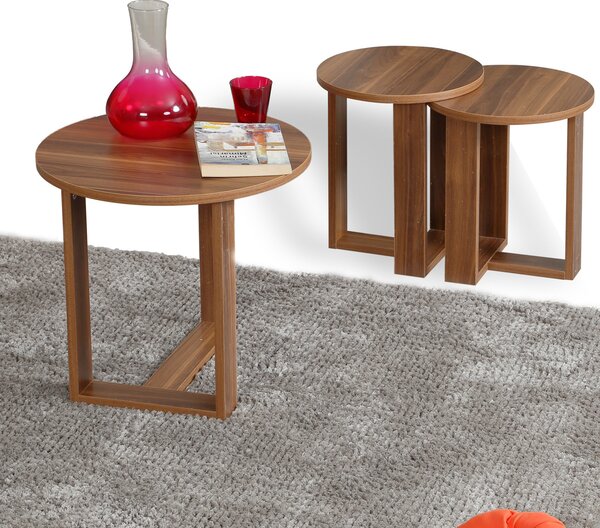Stolik do odkładania Mira Walnut, 3 szt