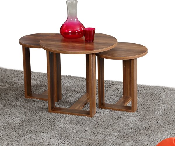 Stolik do odkładania Mira Walnut, 3 szt