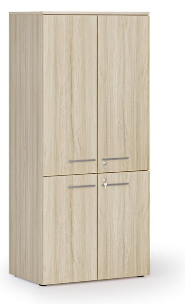 Szafa biurowa pół-drzwi PRIMO WOOD, 800 x 500 x 1781 mm, dąb naturalny