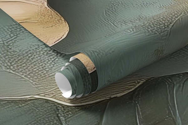 Fototapety liście lotosu w pastelowym stylu z efektem objętości, Fototapety Kwiaty, w02441 : Uwalls.pl