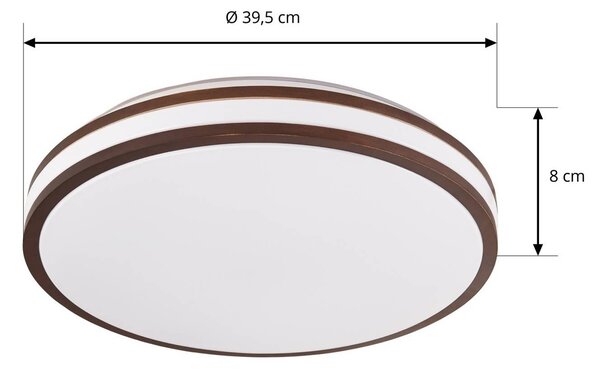 Lampa sufitowa Emiva Lindby, ciemne drewno, salon / jadalnia, drewno, nowoczesny