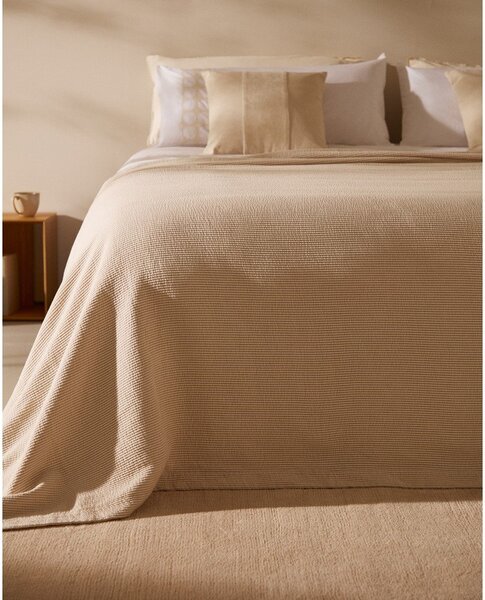 Beżowa bawełniana narzuta 240x260 cm Bedar – Kave Home