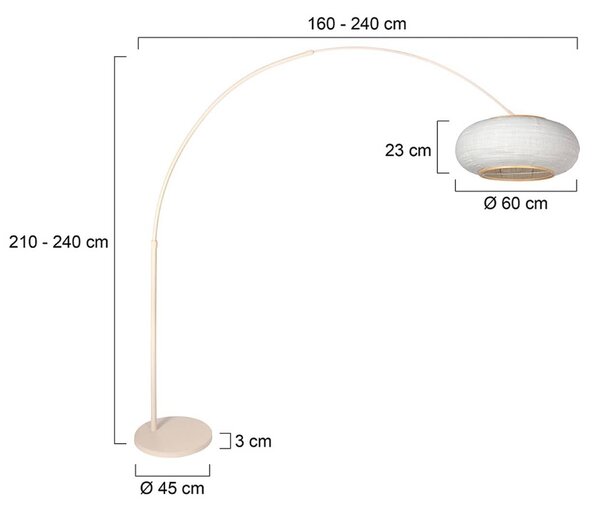 Steinhauer Lampa łukowa - lampa stojąca Sparkled Light, kremowy / amber, salon / jadalnia, metal