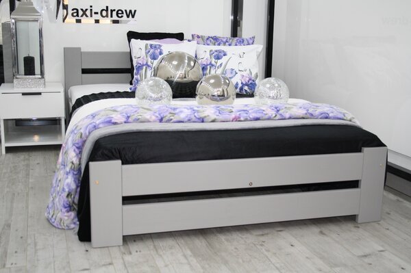 Łóżko drewniane szare OLA 80X200 + STELAŻ PRODUCENT