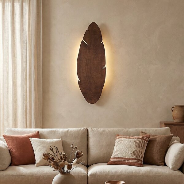 Lampa Ścienna Envostar, Lehti, ściemnialny, drewniany, salon, drewno