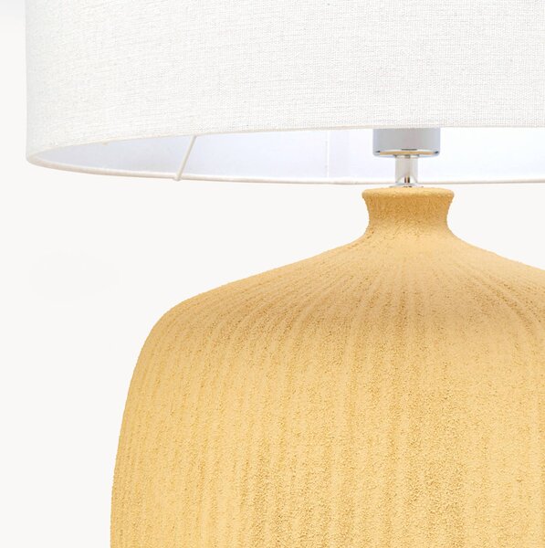 KARE Lampa stołowa Luma, żółty / pomarańczowy, salon / jadalnia, tkanina / materiał / jedwab, skandynawski