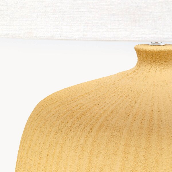 KARE Lampa stołowa Luma, żółty / pomarańczowy, salon / jadalnia, tkanina / materiał / jedwab, skandynawski