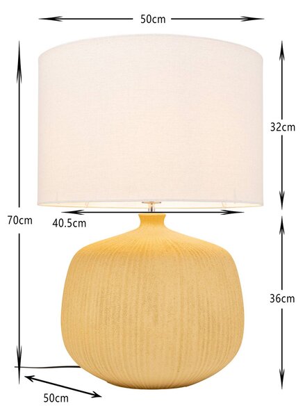 KARE Lampa stołowa Luma, żółty / pomarańczowy, salon / jadalnia, tkanina / materiał / jedwab, skandynawski