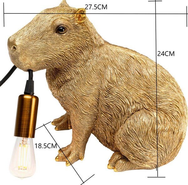 KARE Lampa stołowa Animal Capybara, mosiężny / złoty, salon / jadalnia, tworzywo sztuczne, nowoczesny