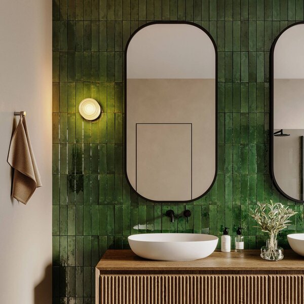 Wever & Ducré Lighting Kinkiet Hajo, możliwość ściemniania, czarny, łazienka, szkło, nowoczesny