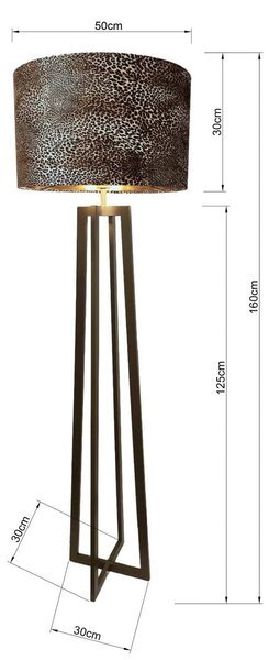 KARE Lampa stojąca Wildlife, brązowy / rdzawy, salon / jadalnia, tkanina / materiał / jedwab, skandynawski