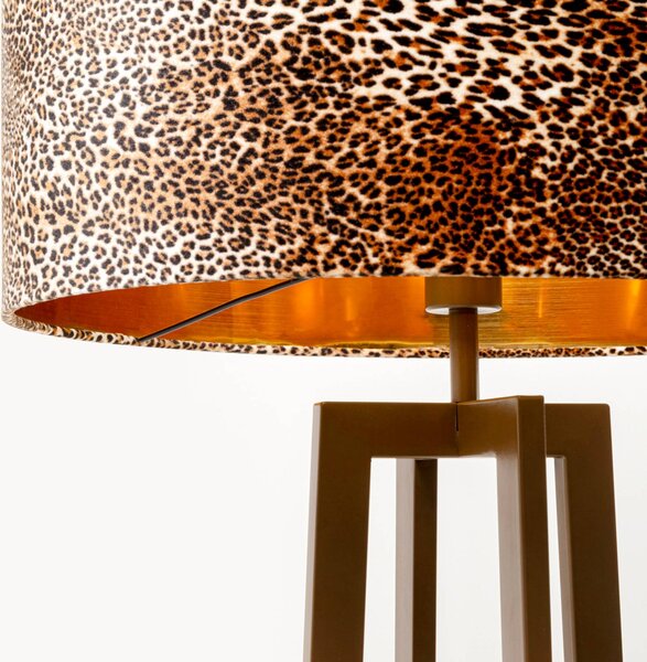 KARE Lampa stojąca Wildlife, brązowy / rdzawy, salon / jadalnia, tkanina / materiał / jedwab, skandynawski
