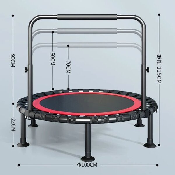 Bouncepro™ Składana Trampolina Z Regulowanym Uchwytem