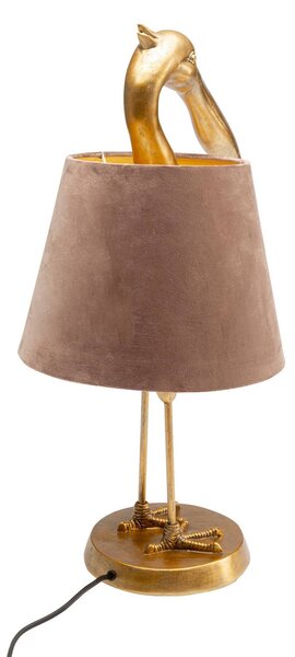 KARE Lampa stołowa Pelican, mosiężny / złoty, salon / jadalnia, tkanina / materiał / jedwab, nowoczesny