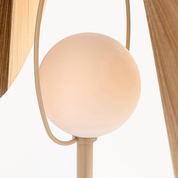 KARE Lampa stojąca Sella, kremowy / amber, salon / jadalnia, tkanina / materiał / jedwab, dworkowy / rustykalny