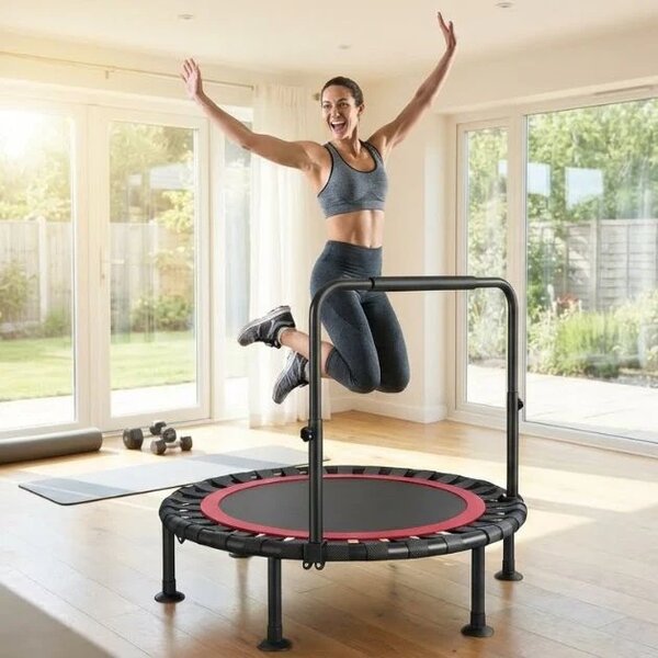 Bouncepro™ Składana Trampolina Z Regulowanym Uchwytem
