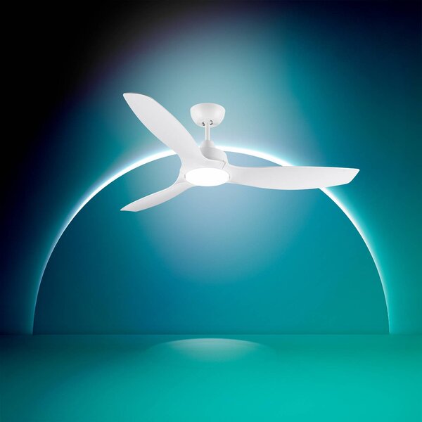 Philips Wentylator sufitowy LED Philips, wersja stała, średnica 132 cm, biały, Fixed, możliwość ściemniania, biały / opal, salon / jadalnia, tworzywo sztuczne, nowoczesny