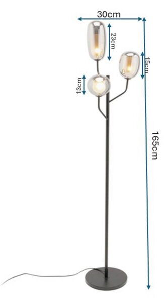 KARE Lampa stojąca Columbo, przezroczysty / transparentny, salon / jadalnia, szkło, nowoczesny