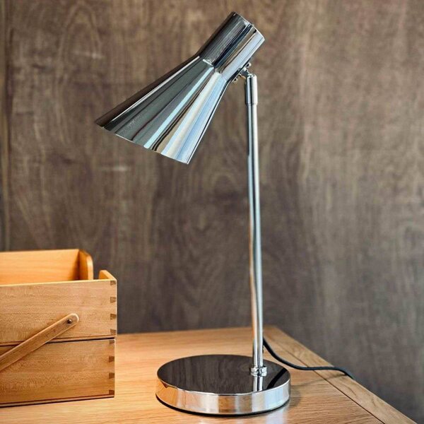 Dyberg Larsen Lampa stołowa DL12, chromowy / srebrny, salon / jadalnia, metal, design
