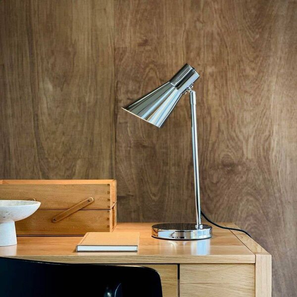 Dyberg Larsen Lampa stołowa DL12, chromowy / srebrny, salon / jadalnia, metal, design
