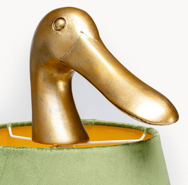 KARE Lampa stołowa Tischleuchte Duck, zielony, salon / jadalnia, tkanina / materiał / jedwab, nowoczesny