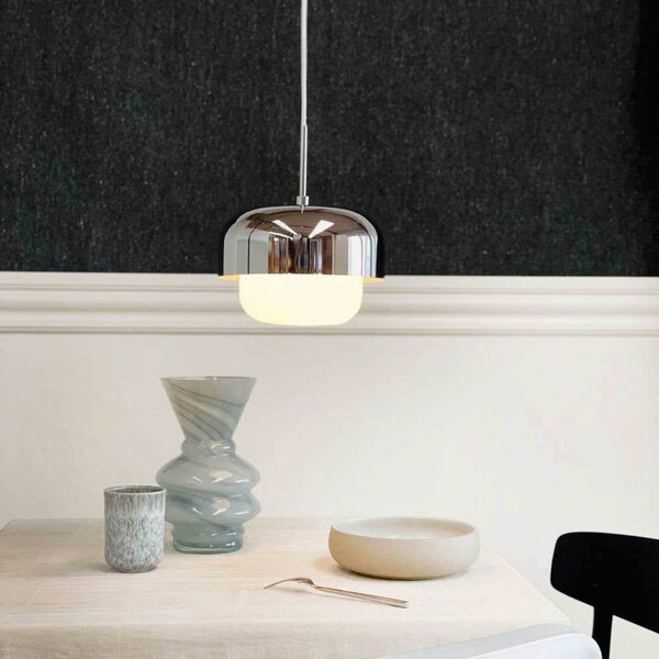 Dyberg Larsen Lampa wisząca Haipot, możliwość ściemniania, chromowy / srebrny, salon / jadalnia, metal, skandynawski