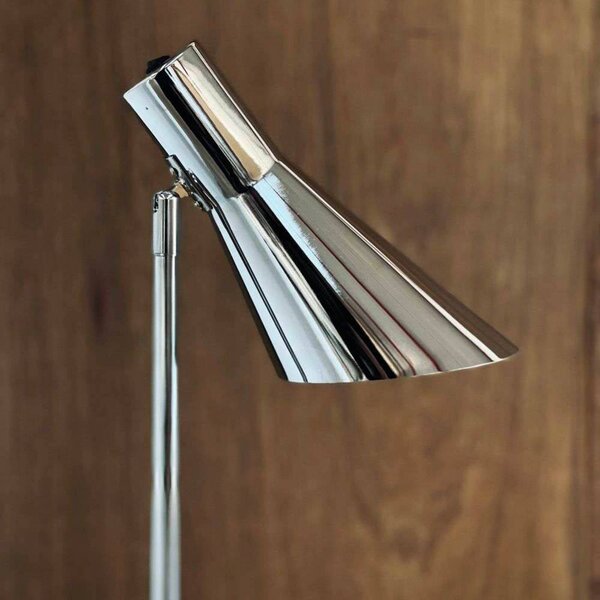 Dyberg Larsen Lampa stojąca DL12, możliwość ściemniania, chromowy / srebrny, salon / jadalnia, metal, design