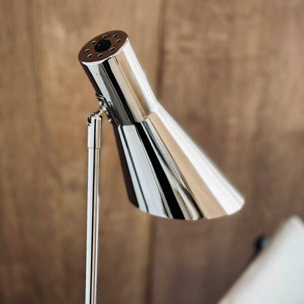 Dyberg Larsen Lampa stojąca DL12, możliwość ściemniania, chromowy / srebrny, salon / jadalnia, metal, design