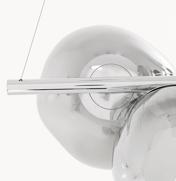 KARE Lampa wisząca szklana Burbuja, możliwość ściemniania, aluminiowy / szary / cynkowy, salon / jadalnia, szkło, nowoczesny