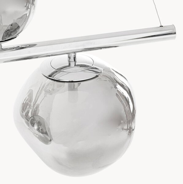 KARE Lampa wisząca szklana Burbuja, możliwość ściemniania, aluminiowy / szary / cynkowy, salon / jadalnia, szkło, nowoczesny