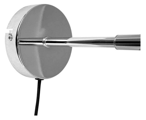 Dyberg Larsen Kinkiet DL12, chrom, kabel, E27, metal DL12, chromowy / srebrny, salon / jadalnia, metal, design