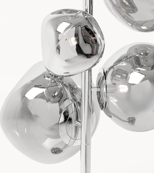 KARE Lampa stojąca Burbuja, aluminiowy / szary / cynkowy, salon / jadalnia, szkło, nowoczesny