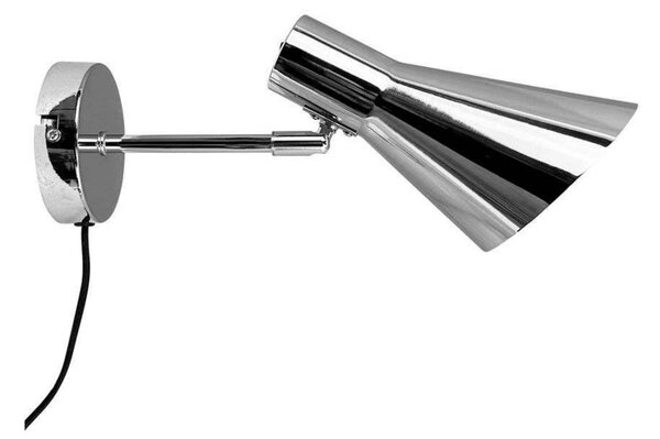 Dyberg Larsen Kinkiet DL12, chrom, kabel, E27, metal DL12, chromowy / srebrny, salon / jadalnia, metal, design