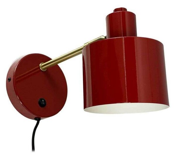 Dyberg Larsen Lampa ścienna Ocean, ciemnoczerwona, wysięg 30 cm Ocean, czerwony, salon / jadalnia, metal, design