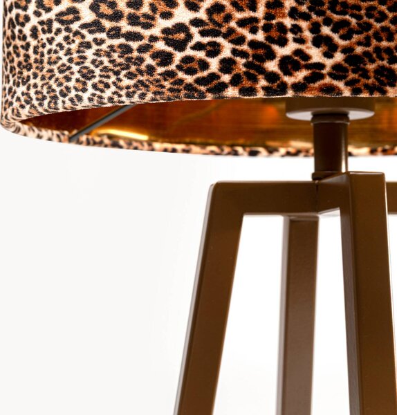 KARE Lampa stołowa Wildlife, brązowy / rdzawy, salon / jadalnia, tkanina / materiał / jedwab, skandynawski