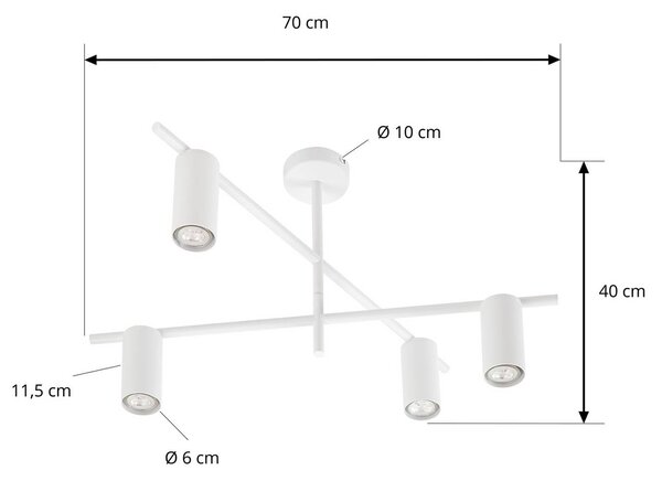 Lampa sufitowa Marilou Lindby, możliwość ściemniania, biały / opal, salon / jadalnia, metal, nowoczesny
