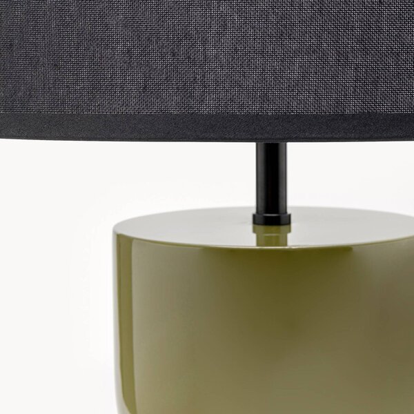 KARE Lampa stołowa Eliano, zielony, salon / jadalnia, tkanina / materiał / jedwab, nowoczesny