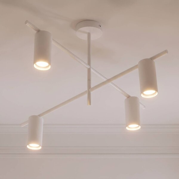 Lampa sufitowa Marilou Lindby, możliwość ściemniania, biały / opal, salon / jadalnia, metal, nowoczesny