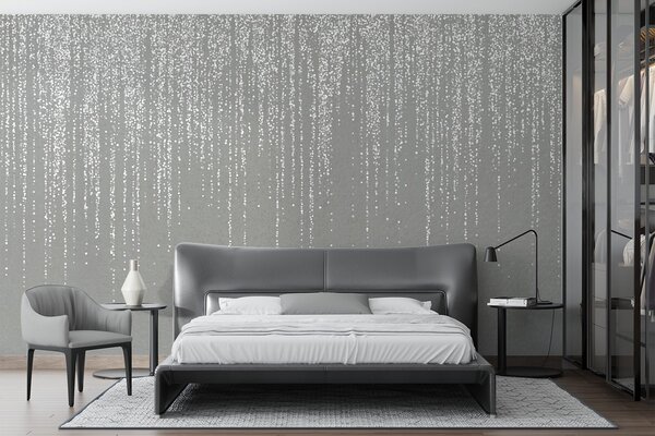 Fototapety Pionowy, elegancki nadruk girlandy w kropki na szarym, teksturowanym tle, tworzący wrażenie, Fototapety designerskie, w08470v1 : Uwalls.pl
