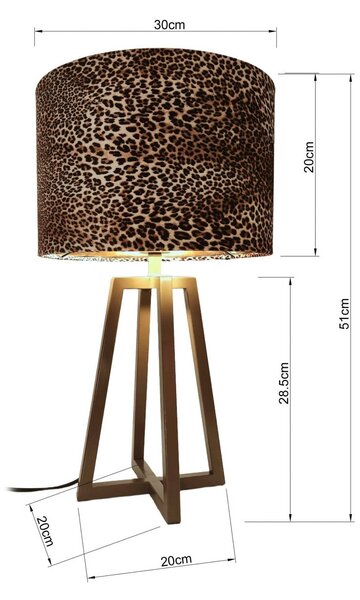 KARE Lampa stołowa Wildlife, brązowy / rdzawy, salon / jadalnia, tkanina / materiał / jedwab, skandynawski