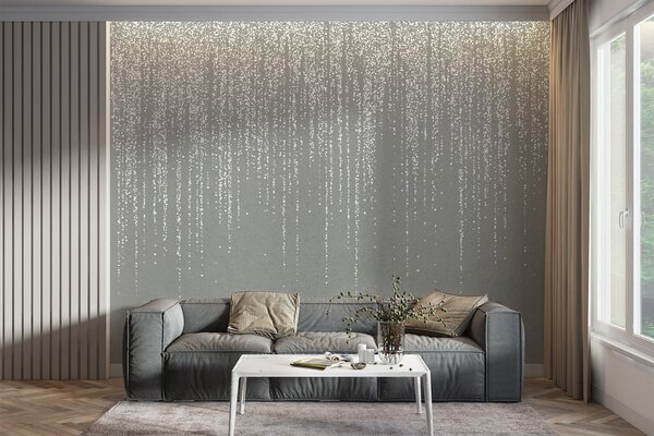 Fototapety Pionowy, elegancki nadruk girlandy w kropki na szarym, teksturowanym tle, tworzący wrażenie, Fototapety designerskie, w08470v1 : Uwalls.pl