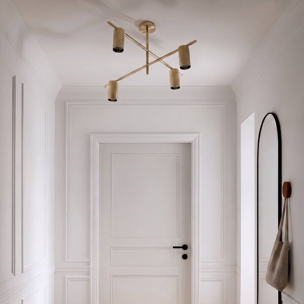 Lampa sufitowa Marilou Lindby, możliwość ściemniania, mosiężny / złoty, salon / jadalnia, metal, nowoczesny